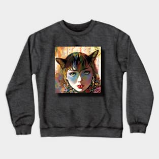 Cat Woman face Crewneck Sweatshirt